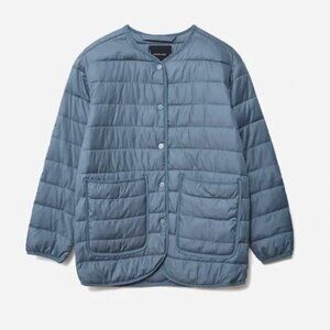Everlane ReNew Quilted Light Puffer - Slate Blue XS
